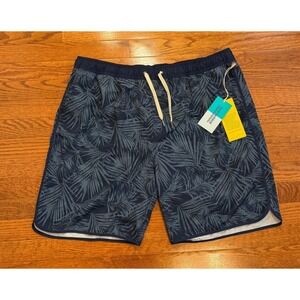 Fair Harbor Mastos Anchor Trunks Swim Shorts Mens 3XL Floral Lined 8" Blue Gray
